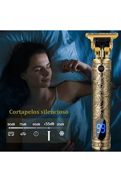 ASHOP Professional Hair Clipper with LED Power Display, Gold, USB Rechargeable, 1200mAh