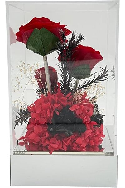 BİNDAWOOD B&D Décor Flower Box with 3 Red Roses
