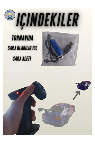 SEHER OYUNCAK 1:22 Ölçek Uzaktan Kumandalı 4x4 Drift Yapabilen Işıklı Sesli Oyuncak GTR Araç (ITEM K