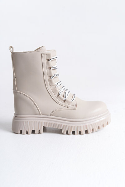 Moda Lime Unisex Αντιολισθητικές και ελαφριές παιδικές μπότες με λεπτομέρεια με κορδόνια με φερμουάρ, ανθεκτικές στο κρύο και χειμωνιάτικο καιρό
