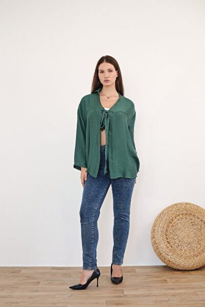 markazzi Πουκάμισο κιμονό με λεπτομέρεια με κορδόνια