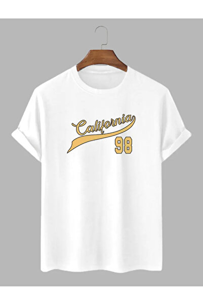 LAPS تي شيرت أبيض كبير الحجم للجنسين من California98