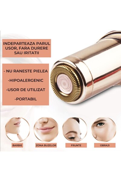 OEM Epilator facial EGGO Skin reîncărcabil cu USB - Finisare impecabilă - Alb