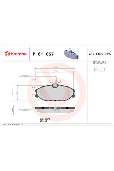 Brembo Set Placute Frana Frana Disc Citroen Xsara/Zx Peugeot 306/406/607