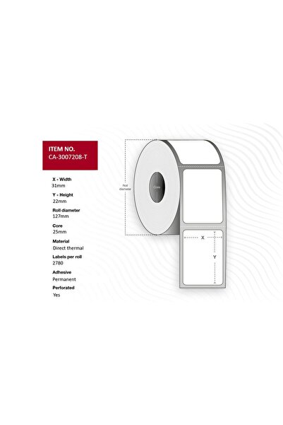 Other Capture Thermal Labels 31x22mm 2780pcs/roll 12 rolls/box