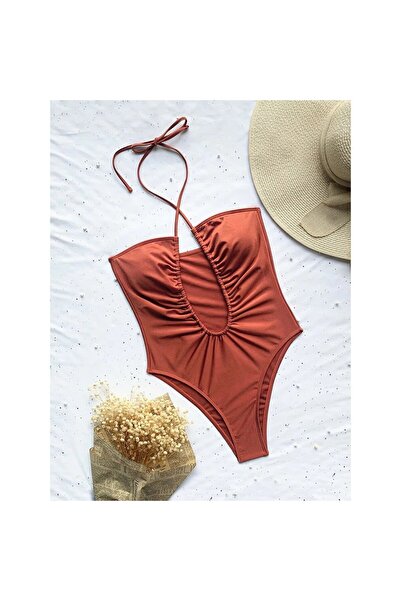 FITINT Women's one-piece swimsuit Brown – 412