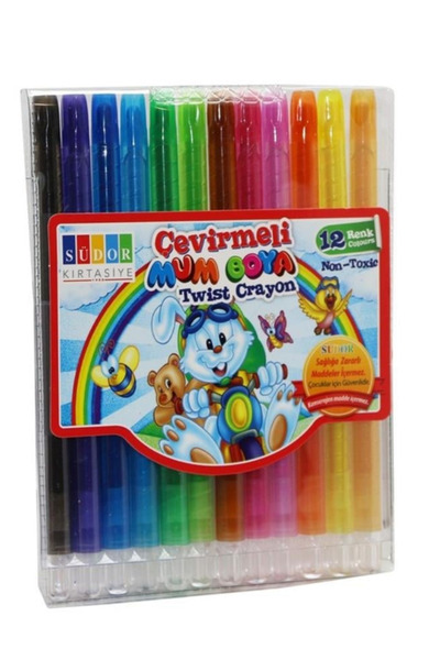 Glanart Çevirmeli 12 Li Mum Boya Uzun ( Pastel Silinebilir Mum Boya ) Tam Boy...