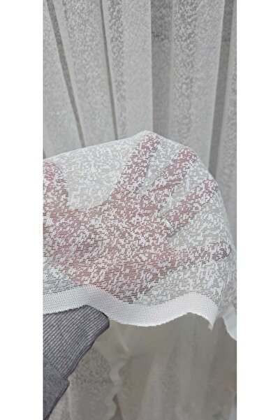 TREND Örme tül perde kar desenli sık pile [1X3] ütü istemez