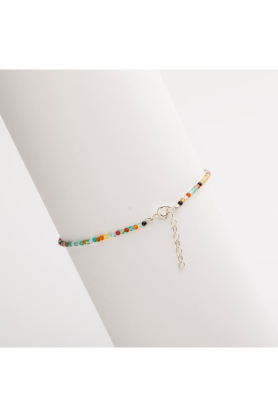 ElectraStore Silver Ankle Bracelet With Beads