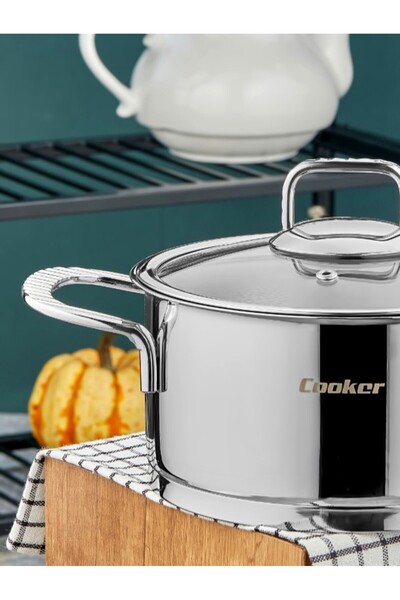 Cooker 16 cm Bomonti Stainless Steel 2 Liter Deep Pot