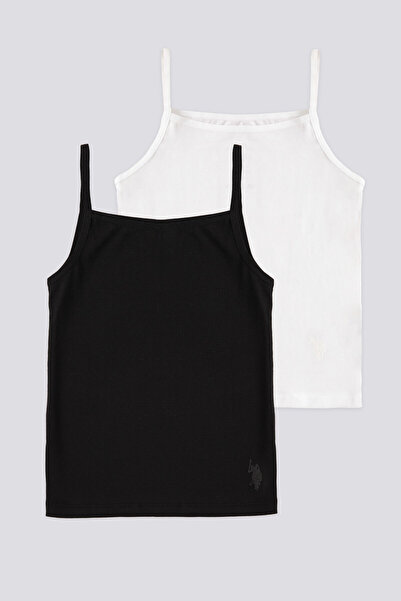 U.S. Polo Assn. Girls' Basic Thin Strap Tank Top Black
