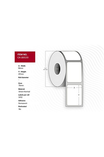 Other Capture Thermal Labels 58 x 87mm, Core 76mm, 1432 pcs