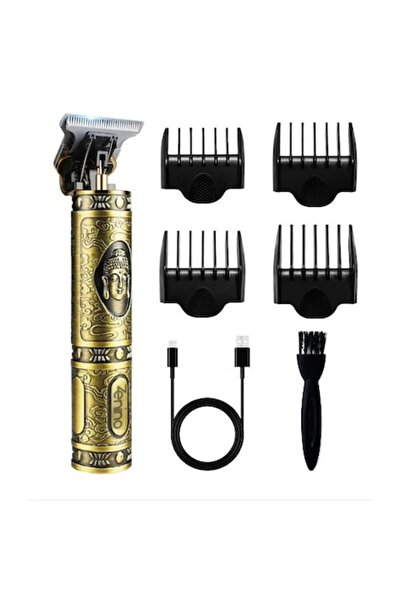 OEM Hair Clipper - Contour, Beard & Body, 4 Combs, Titanium Blade, USB, Gold/Metallic