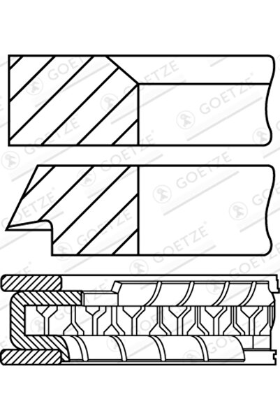 GOETZE ENGINE Set Segmenti Piston Bmw 1 Citroen C4 2/C5 3/DS3