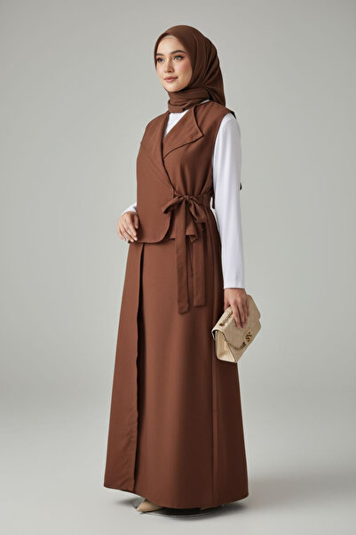 ENDAMIM Linen Vest Skirt Suit