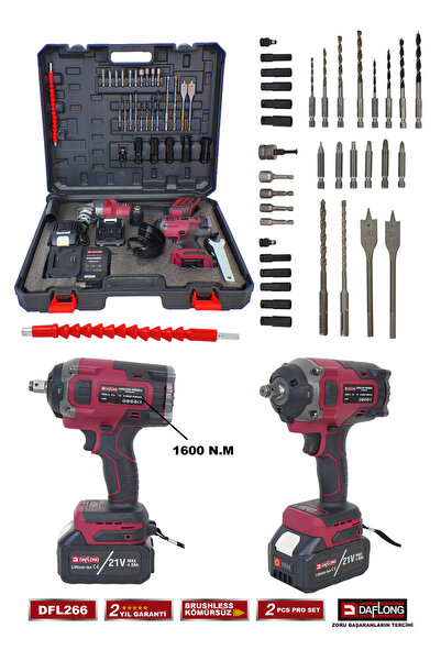 DAFLONG 2'Lİ SANAYİ SETİ 6 KADEMELİ DEVİRLİ TAŞLAMA+1600NM SOMUN BİJON MAKİNASI DFL-266