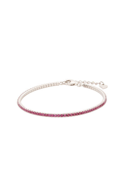 ElectraStore Fuchsia Silver Tennis Bracelet - 346