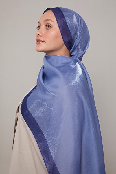 Levidor İndigo Şerit Desen Kehribar Şal