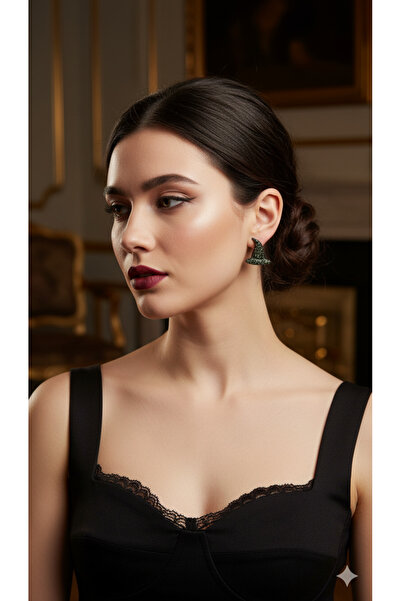 Lu Atelier Midnight Witch Handmade Polymer Clay Earrings – Black Glitter Hat Design