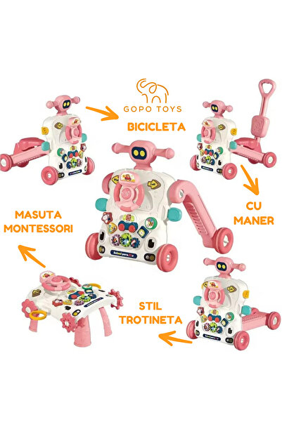 Gopo Toys Multifunctional Prewalker and Walker for Children - Pink