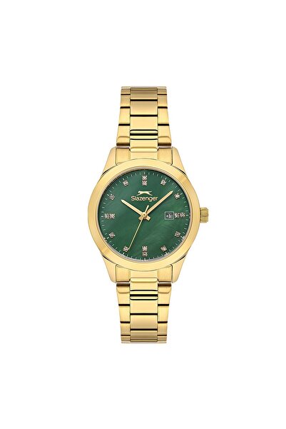 Slazenger Sl.09.2465.3.02 Quartz Steel Golden Color Green Dial 32 mm Women Wr...