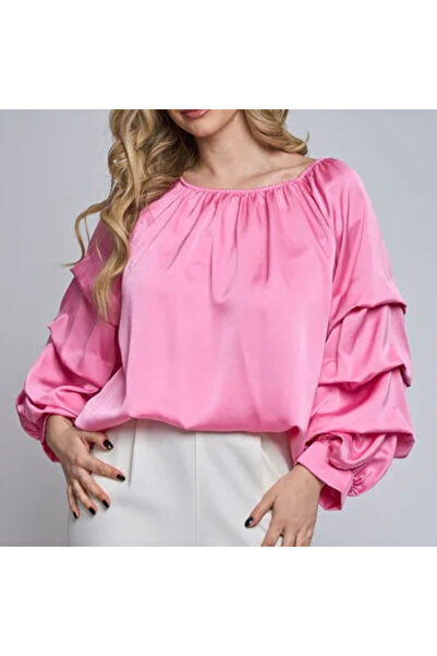 ElectraStore Bluză Satin Roz Barbie - 96-1