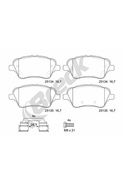 BRECK Комплект накладки за дискови спирачки Ford B-Max/Fiesta 6/Fiesta Limousine