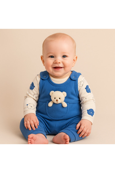 MYZİ STORE 100% Cotton Skin-Friendly Baby Romper Set – Teddy Bear Pocket, Inn...