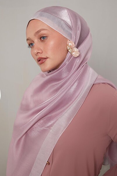 Levidor Pembe Şerit Desen Kehribar Şal