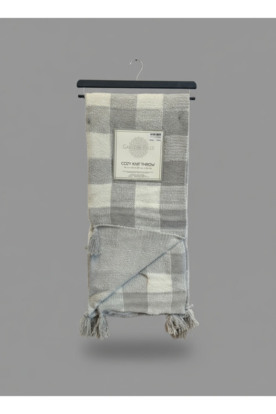 Bee Home Cozy Knit Buffalo Silver | Single Faux Fur Shawl