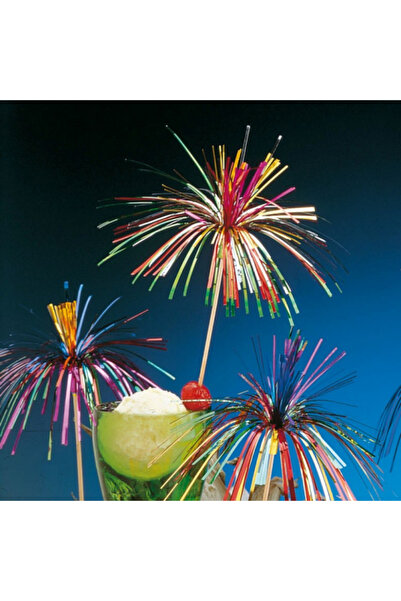 LEONE Set of 144 decorative palm tree drink accessories, 15 cm