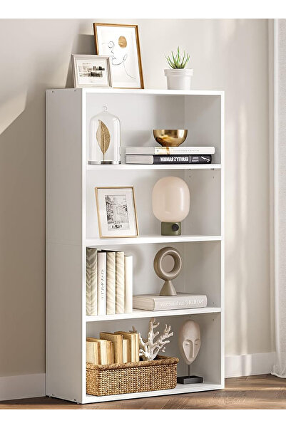 VariFurnx 4 Tier Bookcase Bookshelf Storage Shelves Open Display Rack Compartment Design Standing Shelving