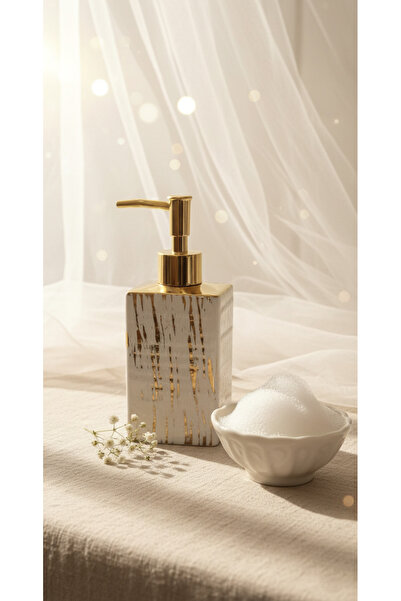 Le Paon Dozator de săpun lichid din porțelan aurit 200 ml – Accesoriu modern ...