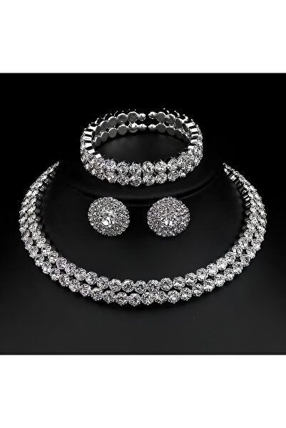 Inovius Set Colier si Cercei si Bratara, Argintiu - 962191