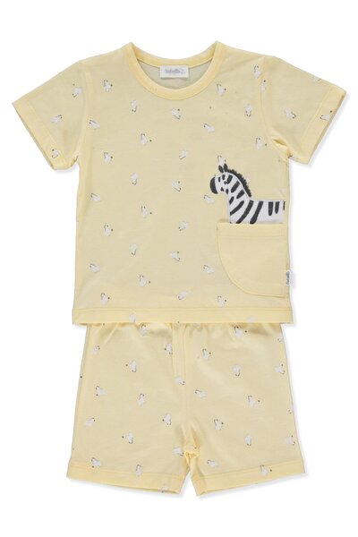 Bebetto Supreme Pajama Set 2 Pieces (Sweet Pajamas/25-Walking Zebras) Yellow