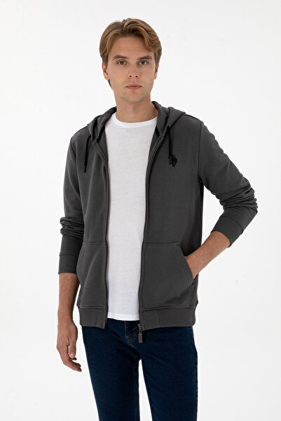 U.S. Polo Assn. Men's Gray Knitted Cardigan 50313748-Vr024
