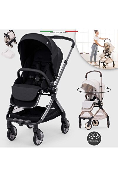 Elele Rotabile Premium Çift Yönlü Bebek Arabası Siyah
