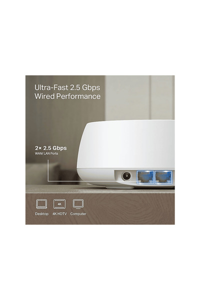 TP-LINK Deco BE25 (1-Pack), BE3600 Mbps Hız, Fiber Uyumlu, Çift Bant, Wi-Fi 7 Mesh Sistemi