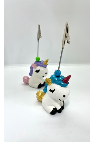 Store Çalışma Masası Not Tutucu Klipsli Metal Notluk Unicorn 2’li Set