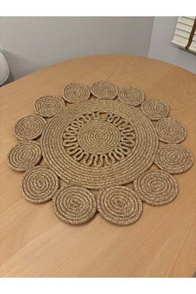 MaVaux Tadpole Wicker Jute Round Runner 60X60