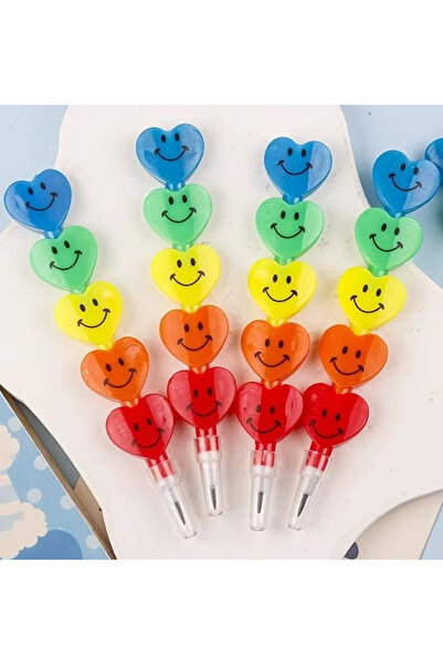 Modellino قلم رصاص قابل للتبديل بتصميم قلب إيموجي مكون من 4 قطع