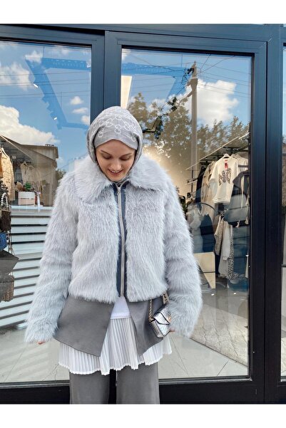 hot fashions Hot Fashion Kürk Gri