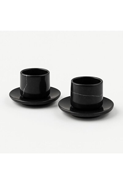 Modestmar Black Marble Kulpuz Cup Set 2 Pieces Set