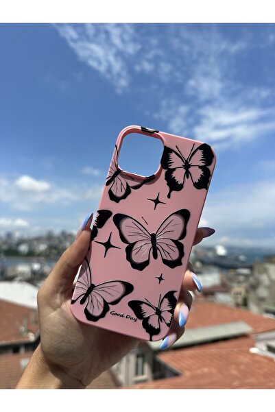 Mobildizayn iPhone 11 Uyumlu İçi Kadife Baskılı Pembe Telefon Kılıfı K168