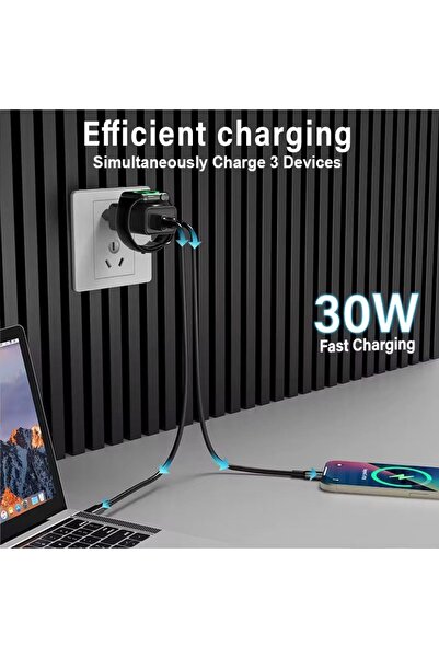 MACS4 45W wireless charging network charger with retractable cable and USB-c, Lightning, micro-usb plugs