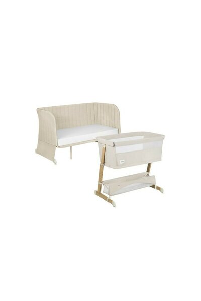 Lionelo Patut co-sleeper 5in1 Thomi Plus, reglabil, cu 2 saltele, bej