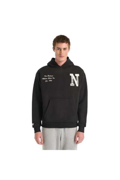 New Balance Nb Lifestyle Unisex Hoodie Unh3534-Bk Black Sweatshirt