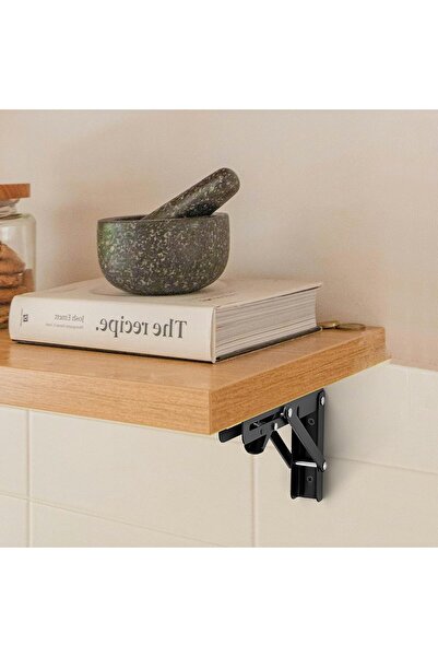 Albağlar Home Katlanabilir Duvar Raf Ayağı | Menteşeli Metal Konsol Braketi | Katlanır Raf Desteği – 2 Adet