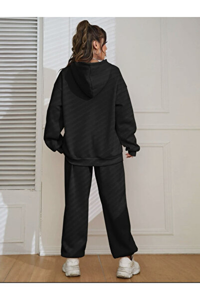 LAPS Black New York Brooklyn Bottom Top Tracksuit Set