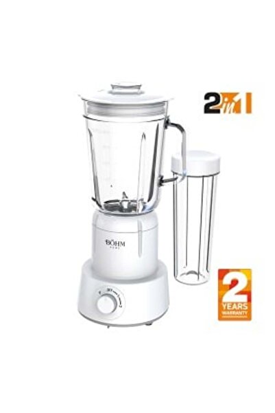 BÖHM Blender BM 5010 2 în 1, 350 W, recipient borosilicat de 1 l + cană de 500 ml To-Go, fără BPA